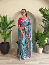 Crush Silk Leheriya Embroidery Work Saree